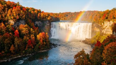 Autumn Canyon Falls Wallpaper